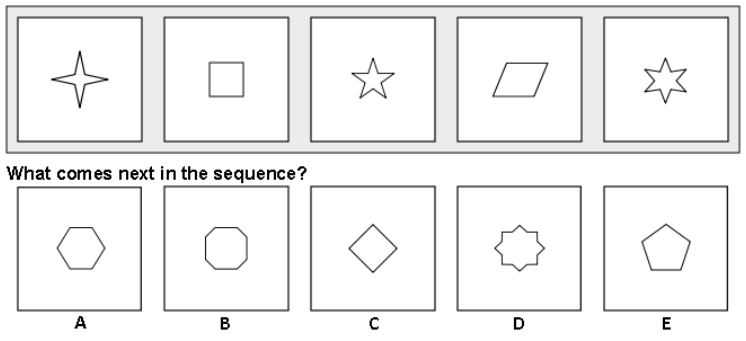 Inductive Reasoning Shape Example Question